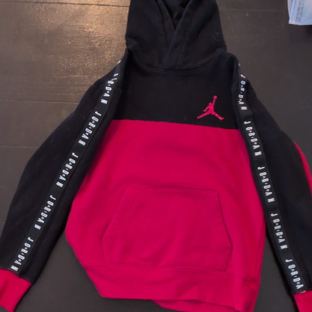 Jordan Hoodie in Black and Red with Logo